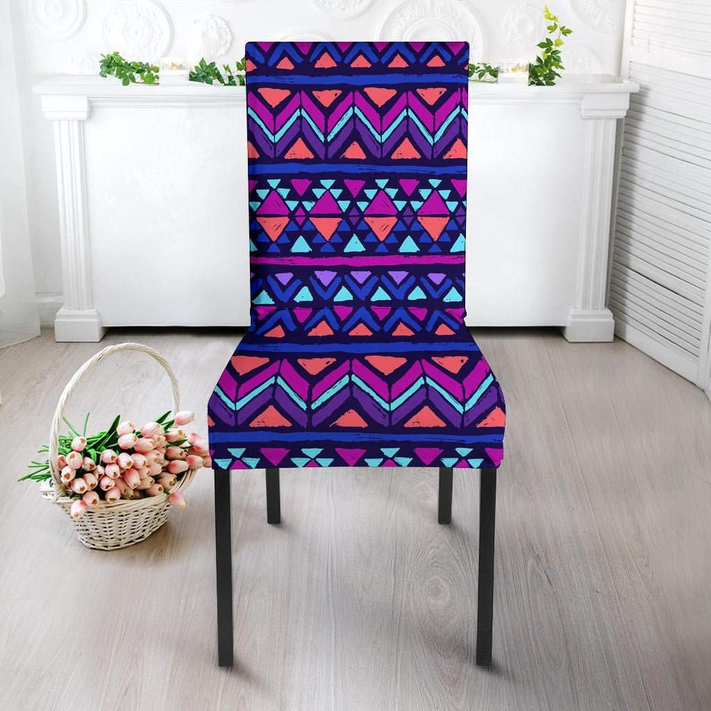 Blue Neon Color Indian Aztec Chair Cover-grizzshop