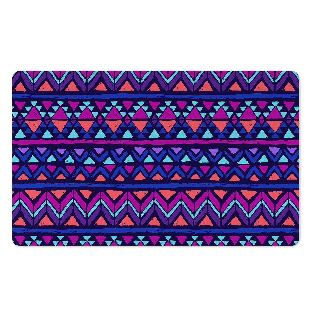 Blue Neon Color Indian Aztec Door Mat-grizzshop
