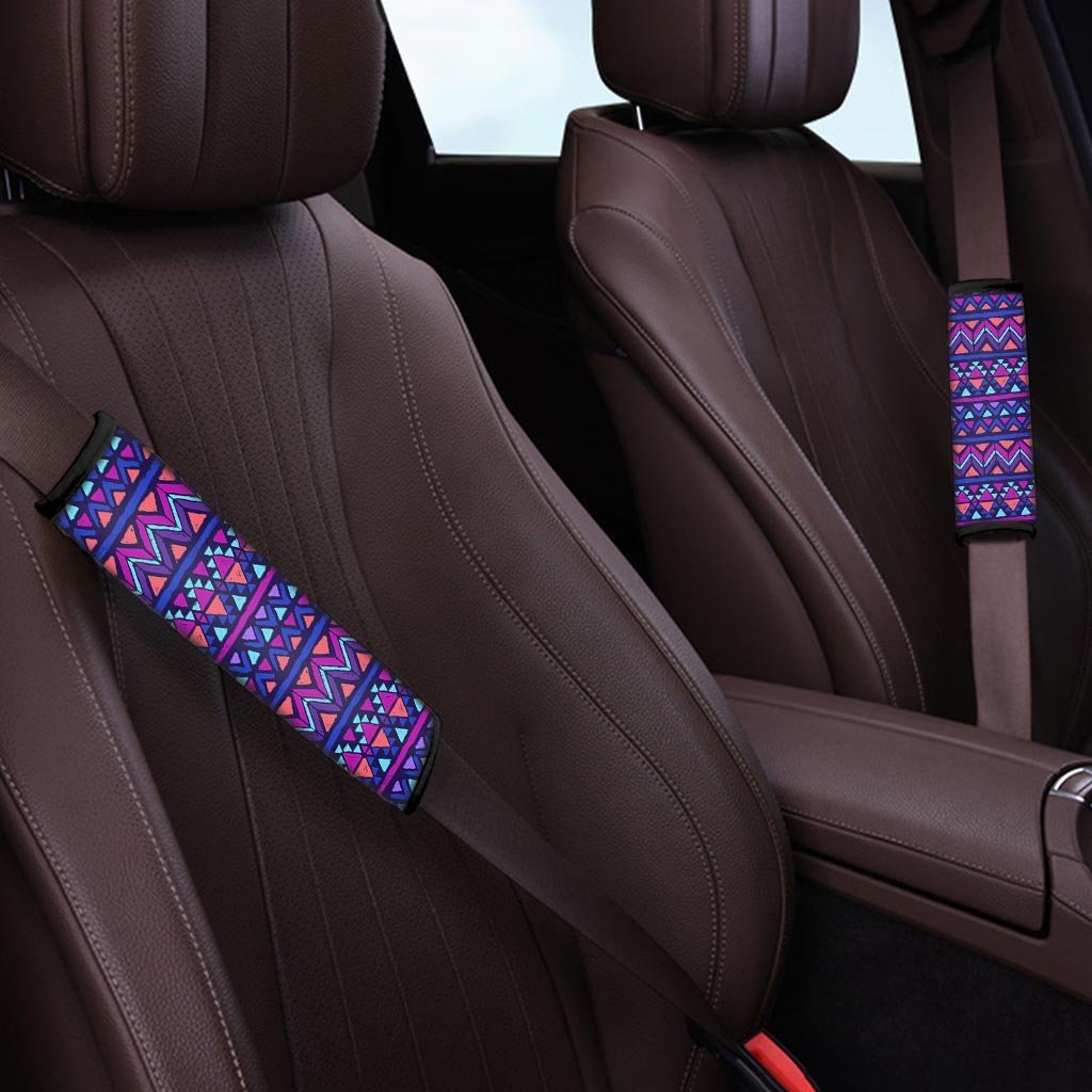 Blue Neon Color Indian Aztec Seat Belt Cover-grizzshop