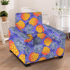 Blue Neon Pineapple Hawaiian Print Armchair Cover-grizzshop