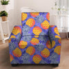 Blue Neon Pineapple Hawaiian Print Armchair Cover-grizzshop