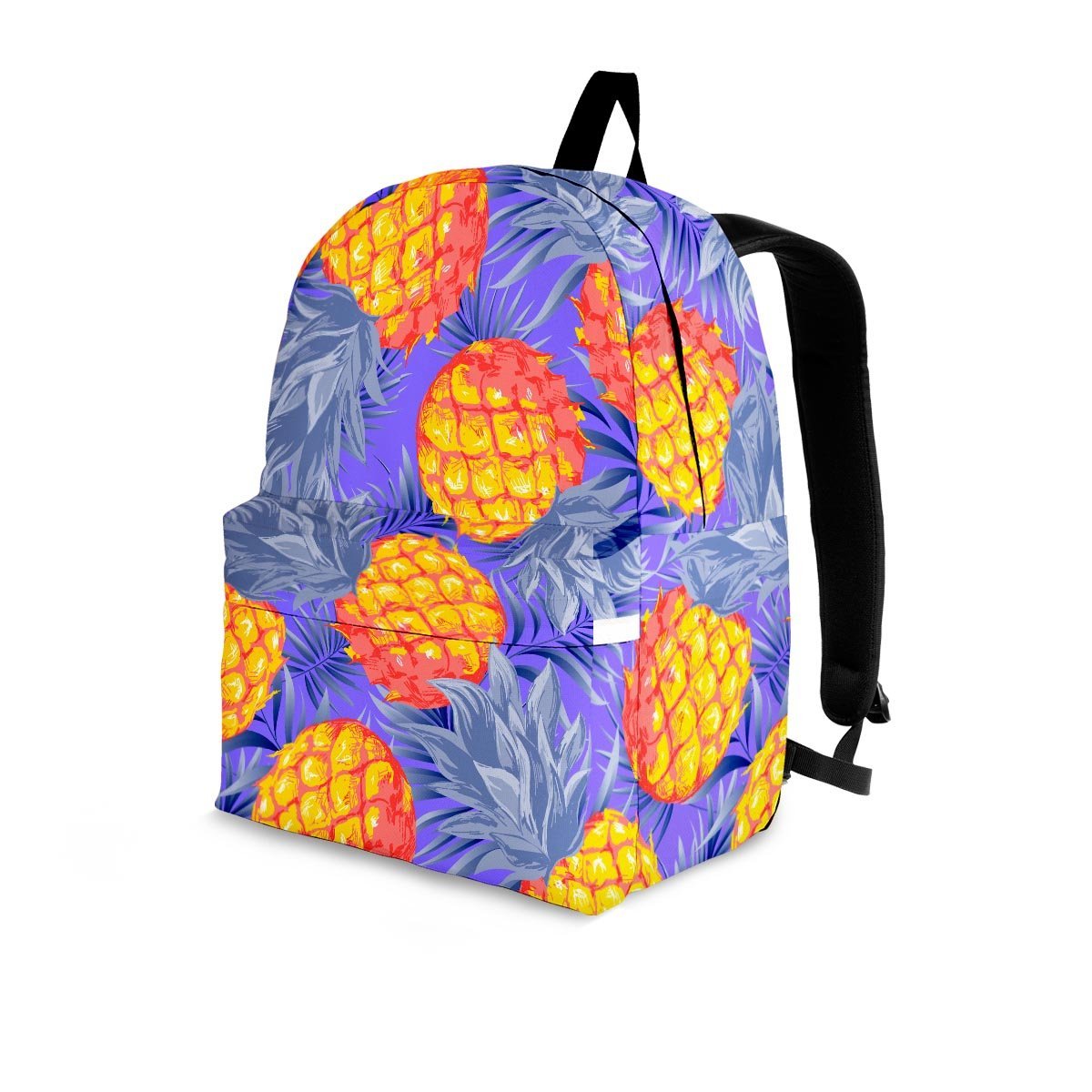 Blue Neon Pineapple Hawaiian Print Backpack-grizzshop