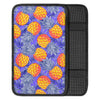 Blue Neon Pineapple Hawaiian Print Car Console Cover-grizzshop