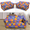 Blue Neon Pineapple Hawaiian Print Loveseat Cover-grizzshop