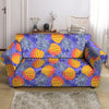 Blue Neon Pineapple Hawaiian Print Loveseat Cover-grizzshop