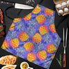 Blue Neon Pineapple Hawaiian Print Men's Apron-grizzshop