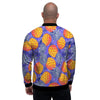 Blue Neon Pineapple Hawaiian Print Men's Bomber Jacket-grizzshop