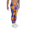 Blue Neon Pineapple Hawaiian Print Men's Leggings-grizzshop