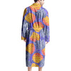 Blue Neon Pineapple Hawaiian Print Men's Robe-grizzshop