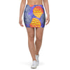 Blue Neon Pineapple Hawaiian Print Mini Skirt-grizzshop