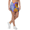 Blue Neon Pineapple Hawaiian Print Mini Skirt-grizzshop