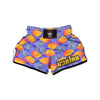 Blue Neon Pineapple Hawaiian Print Muay Thai Boxing Shorts-grizzshop