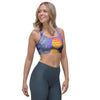 Blue Neon Pineapple Hawaiian Print Sports Bra-grizzshop