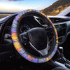 Blue Neon Pineapple Hawaiian Print Steering Wheel Cover-grizzshop