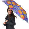 Blue Neon Pineapple Hawaiian Print Umbrella-grizzshop