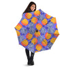 Blue Neon Pineapple Hawaiian Print Umbrella-grizzshop