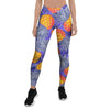 Blue Neon Pineapple Hawaiian Print Women's Leggings-grizzshop