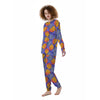 Blue Neon Pineapple Hawaiian Print Women's Pajamas-grizzshop