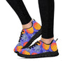 Blue Neon Pineapple Hawaiian Print Women's Sneakers-grizzshop