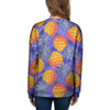 Blue Neon Pineapple Hawaiian Print Women's Sweatshirt-grizzshop