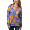 Blue Neon Pineapple Hawaiian Print Women's Sweatshirt-grizzshop