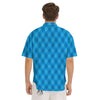 Blue Ocean Argyle Print Pattern Men's Short Sleeve Shirts-grizzshop