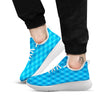 Blue Ocean Argyle Print Pattern White Athletic Shoes-grizzshop