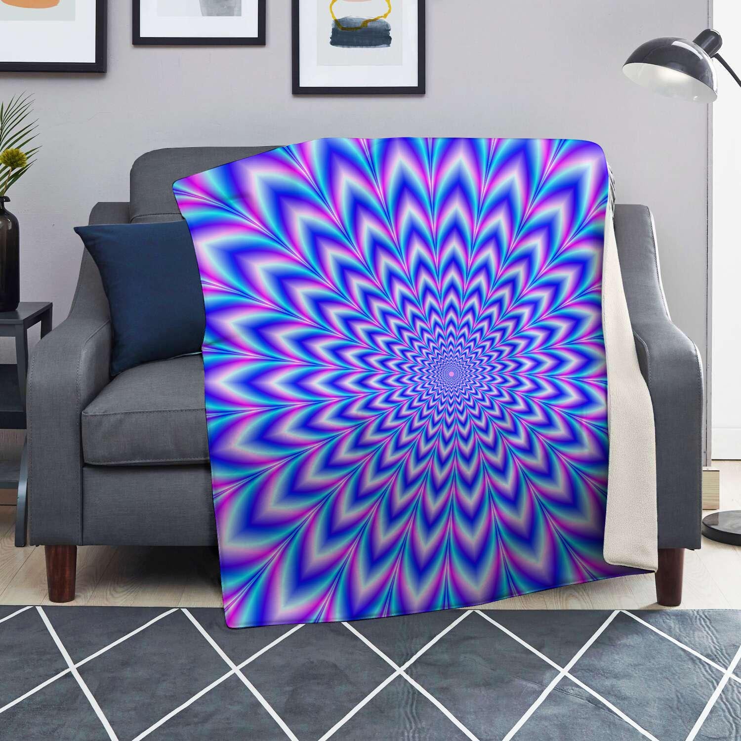 Blue Optical illusion Blanket-grizzshop