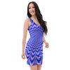 Blue Optical illusion Bodycon Dress-grizzshop