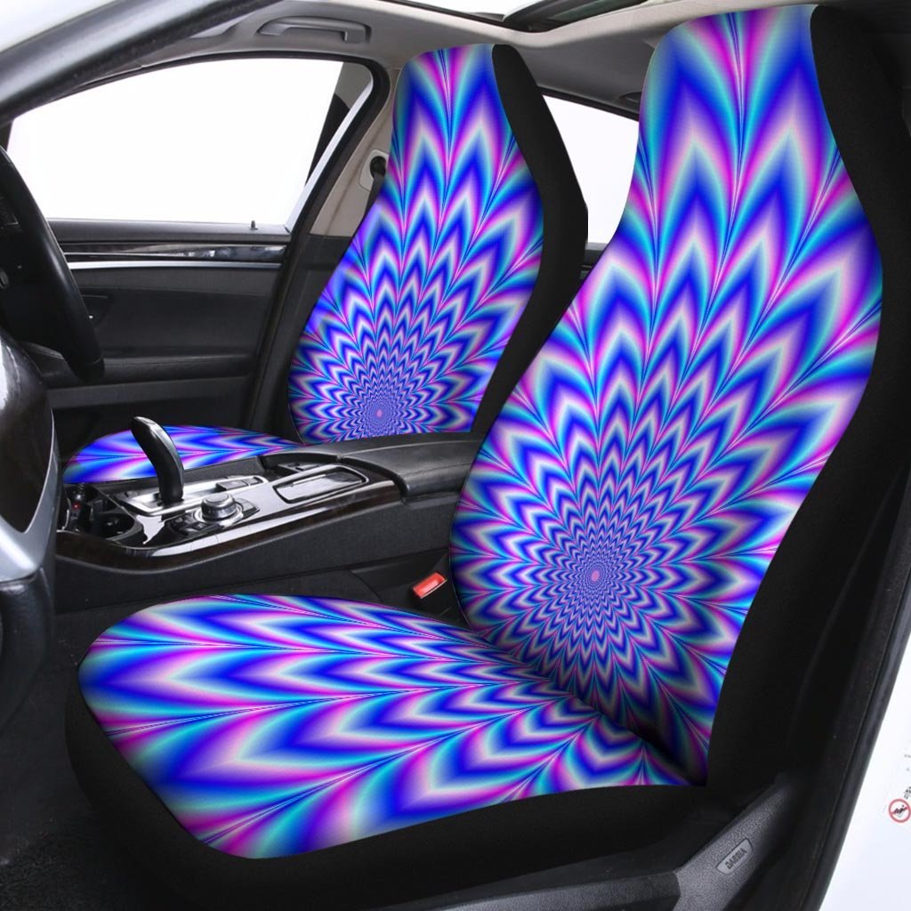 Blue Optical illusion Car Seat Covers-grizzshop