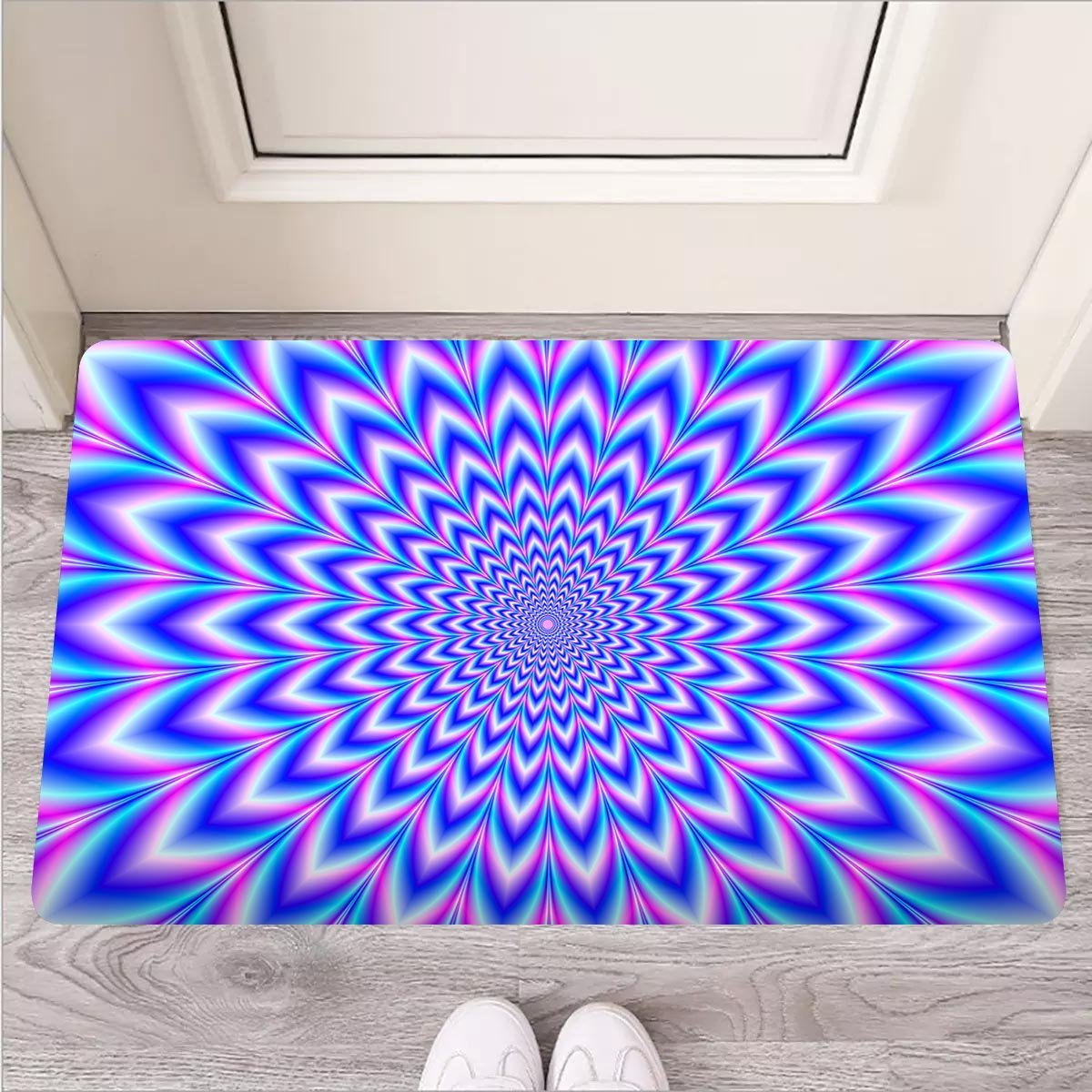 Blue Optical illusion Door Mat-grizzshop