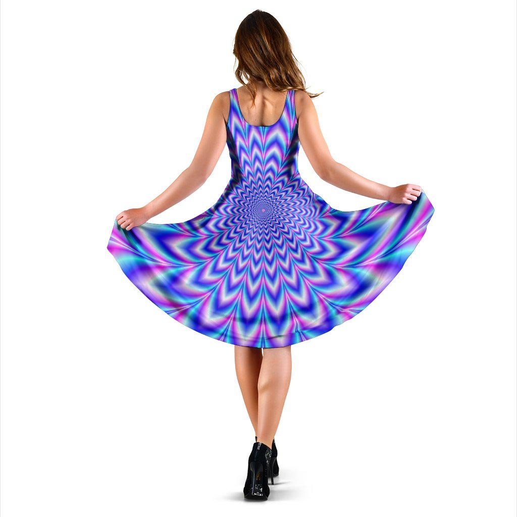 Blue Optical illusion Dress-grizzshop