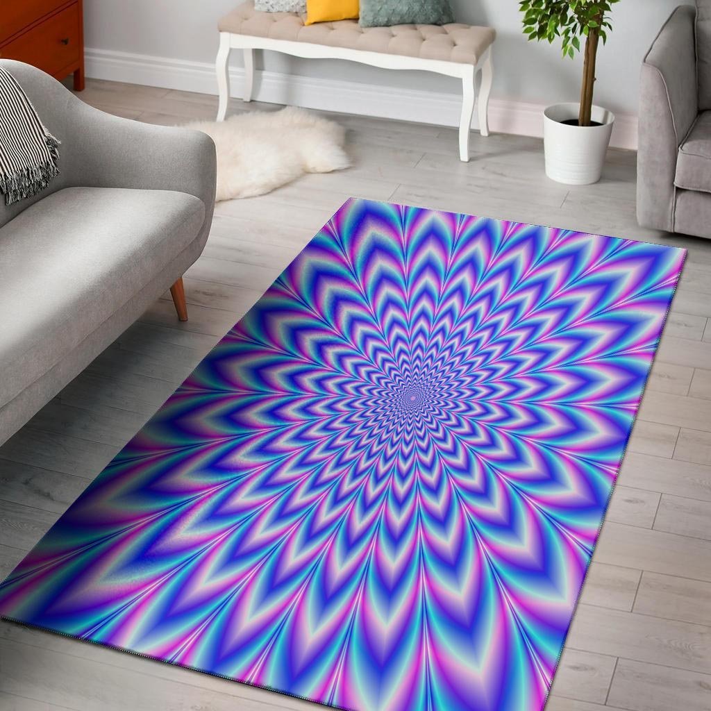 Blue Optical illusion Floor Mat-grizzshop