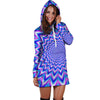 Blue Optical illusion Hoodie Dress-grizzshop