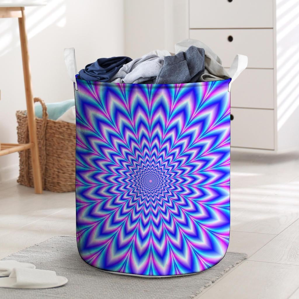 Blue Optical illusion Laundry Basket-grizzshop