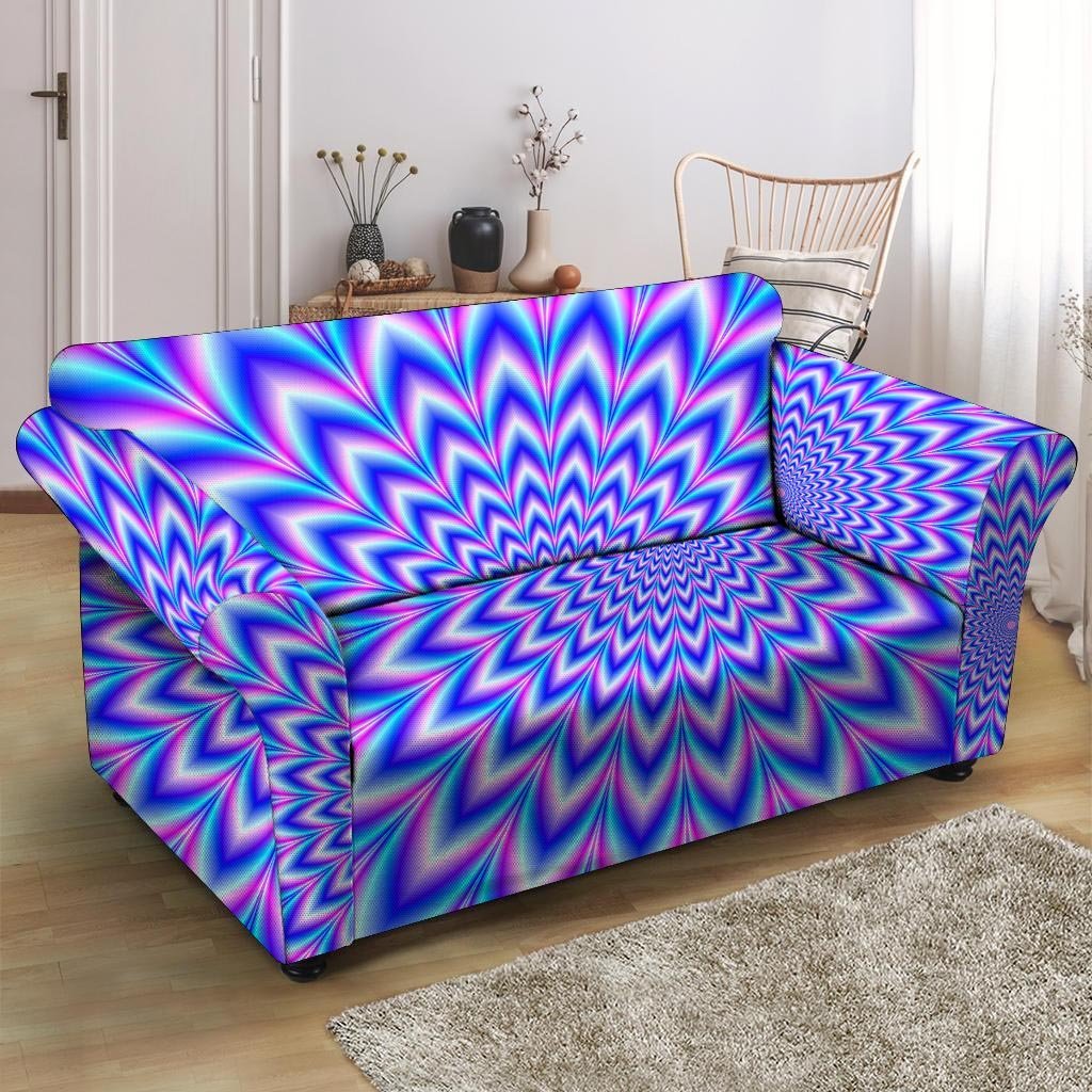 Blue Optical illusion Loveseat Cover-grizzshop