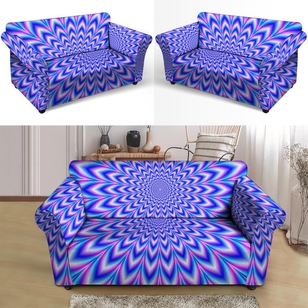 Blue Optical illusion Loveseat Cover-grizzshop