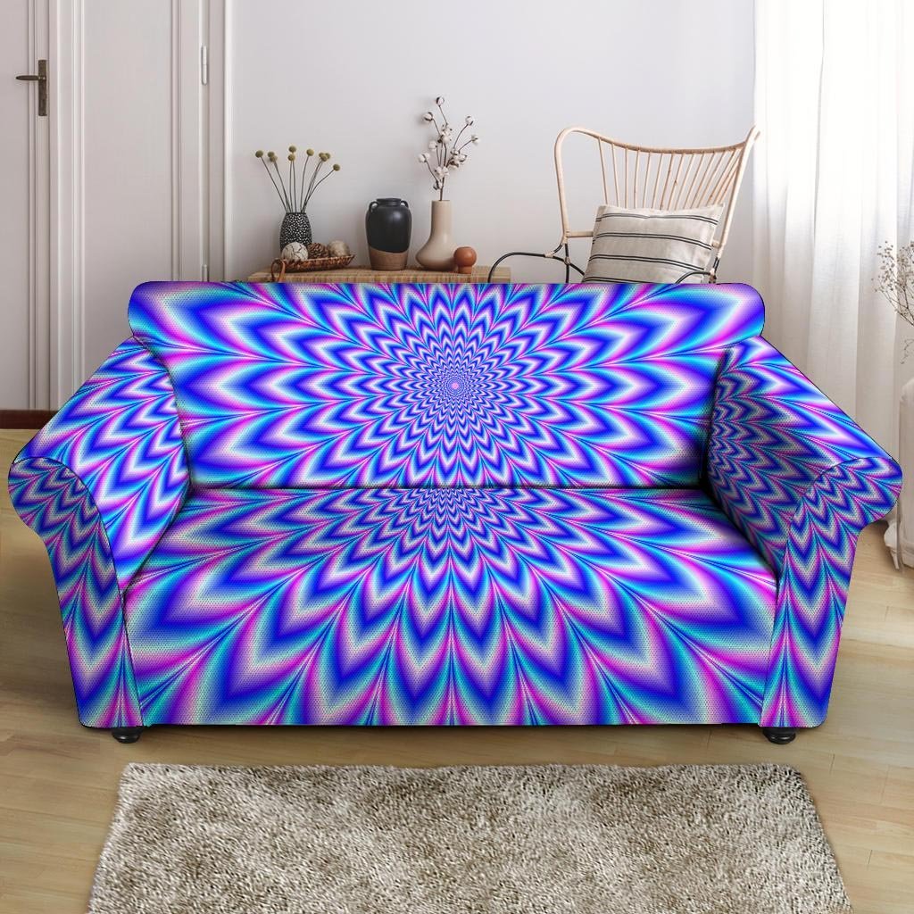 Blue Optical illusion Loveseat Cover-grizzshop