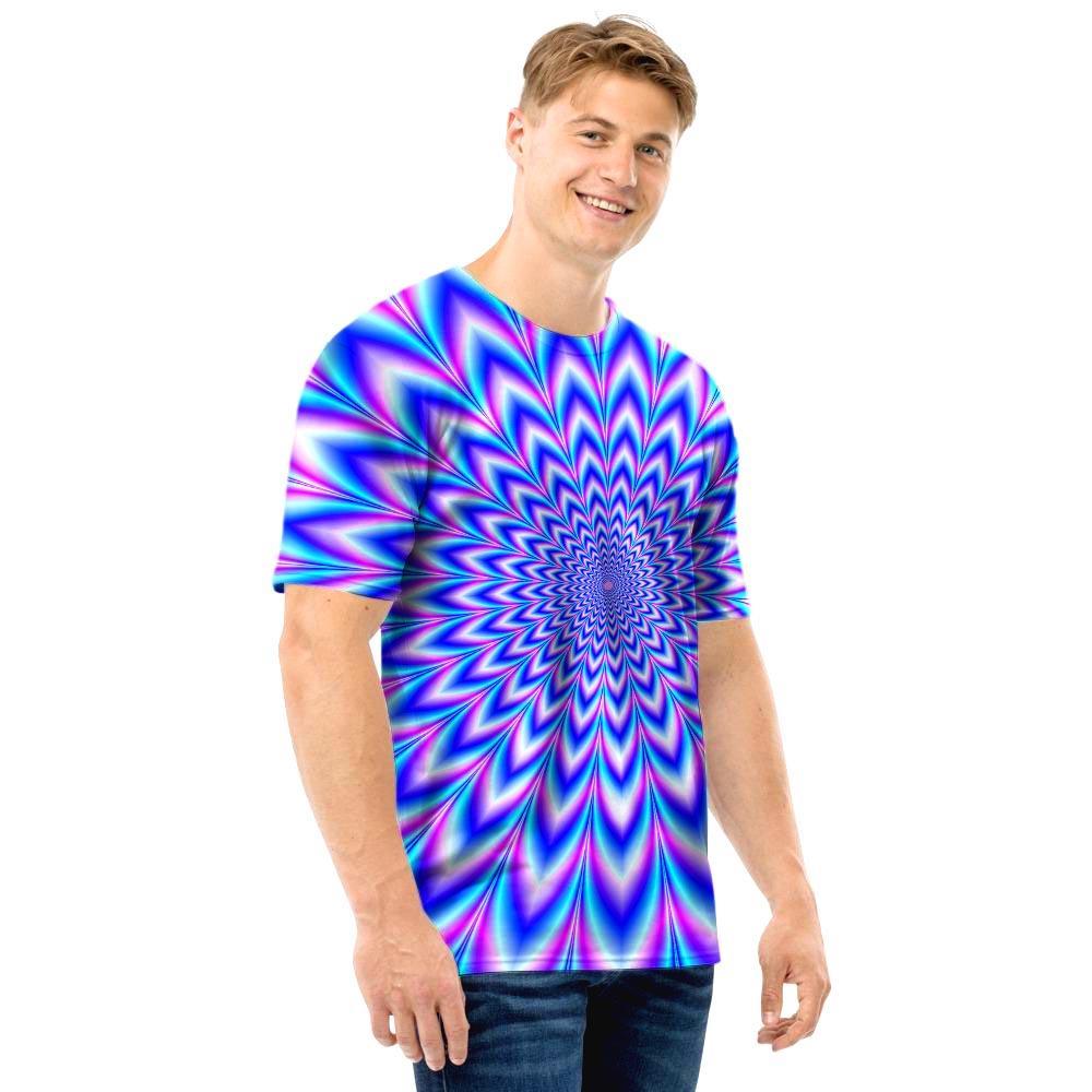 Blue Optical illusion Men T Shirt-grizzshop