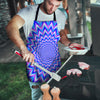 Blue Optical illusion Men's Apron-grizzshop