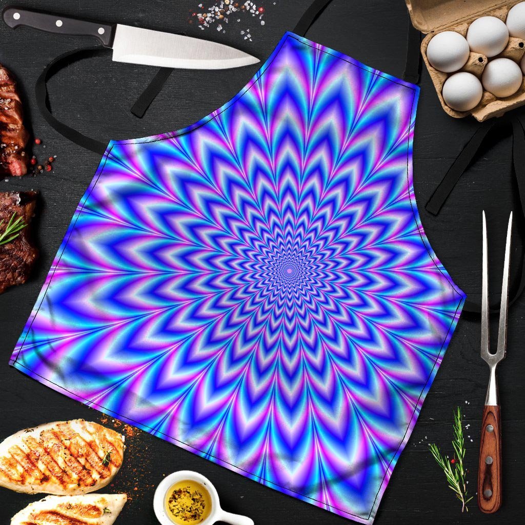 Blue Optical illusion Men's Apron-grizzshop