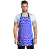 Blue Optical illusion Men's Apron-grizzshop