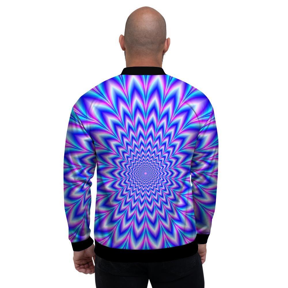 Blue Optical illusion Men's Bomber Jacket-grizzshop