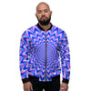 Blue Optical illusion Men's Bomber Jacket-grizzshop