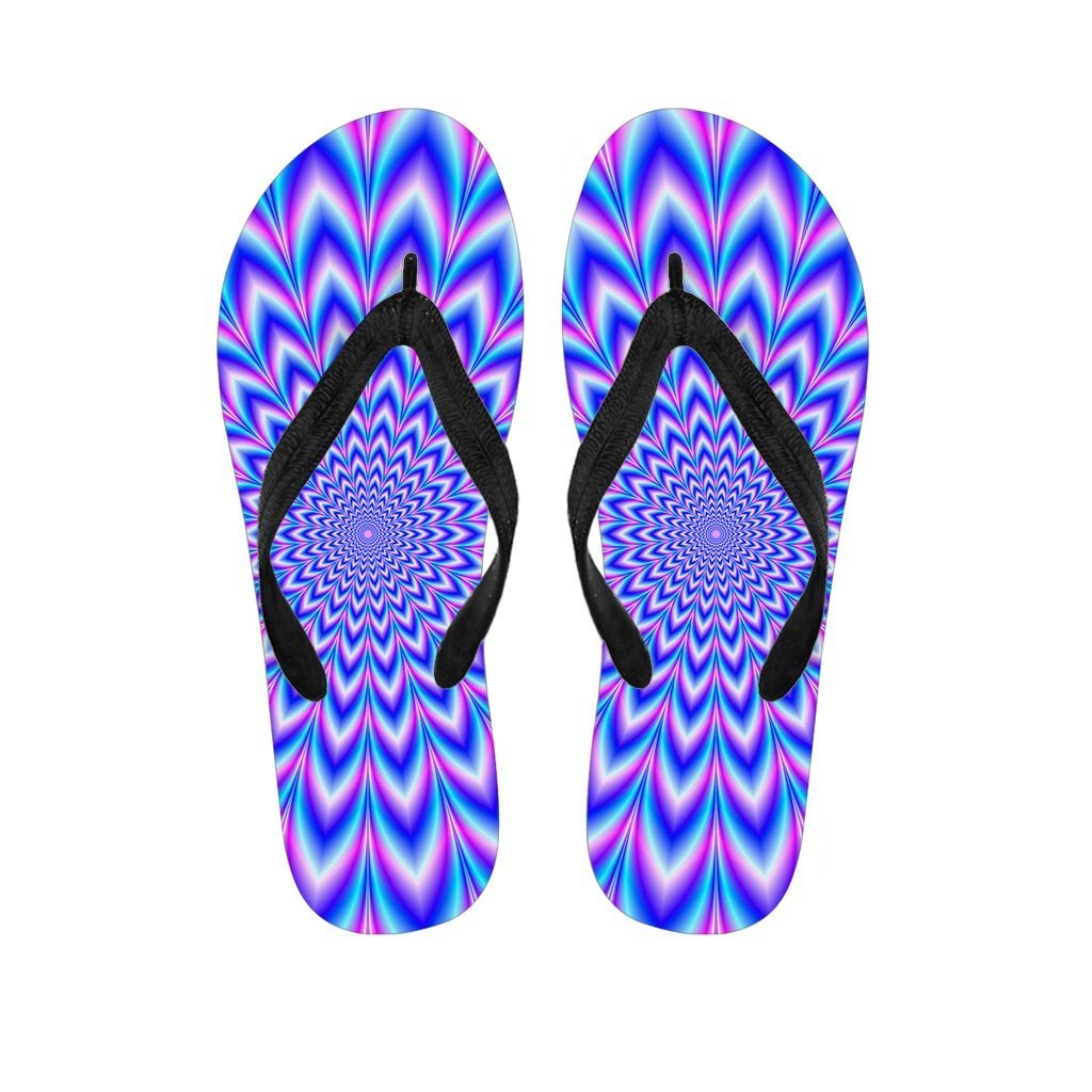 Blue Optical illusion Men's Flip Flops-grizzshop