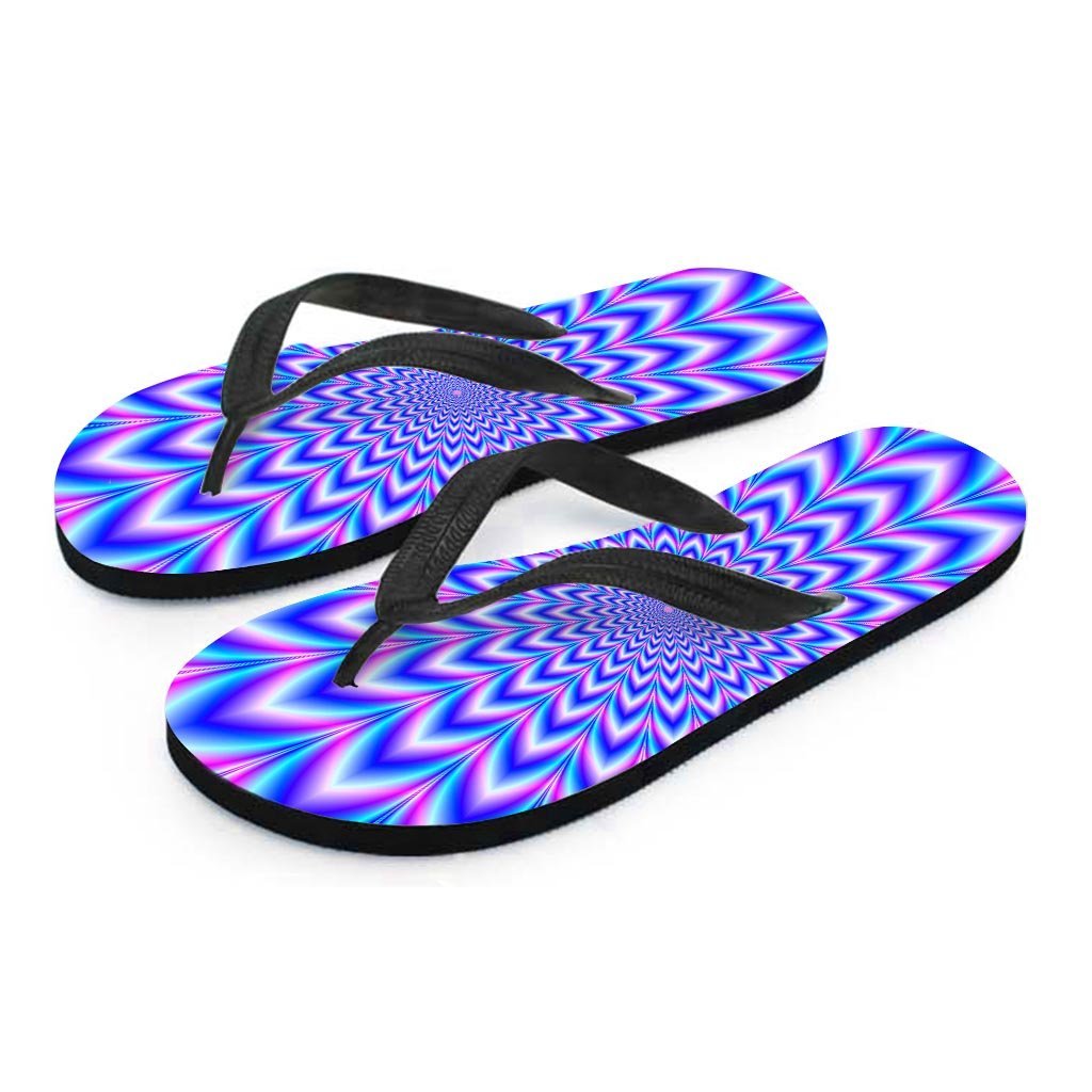 Blue Optical illusion Men's Flip Flops-grizzshop