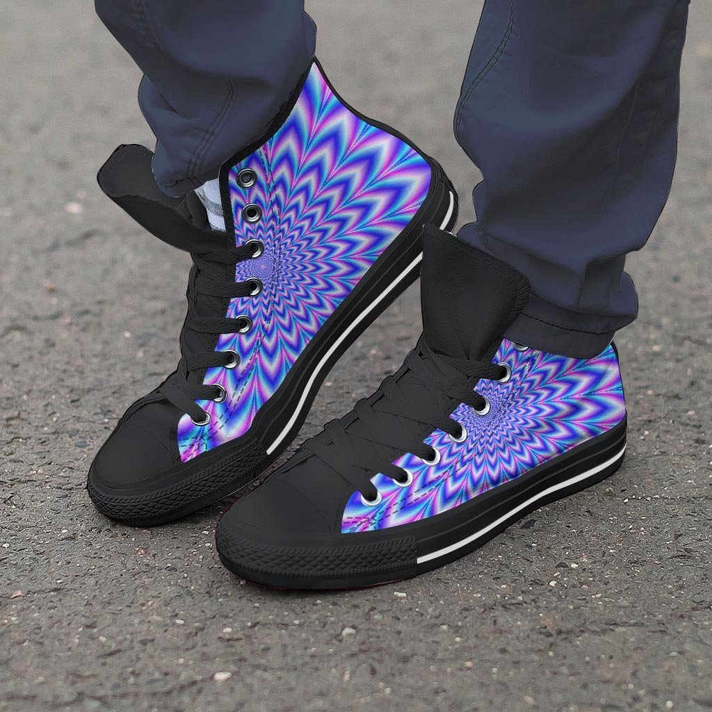 Blue Optical illusion Men's High Top Shoes-grizzshop