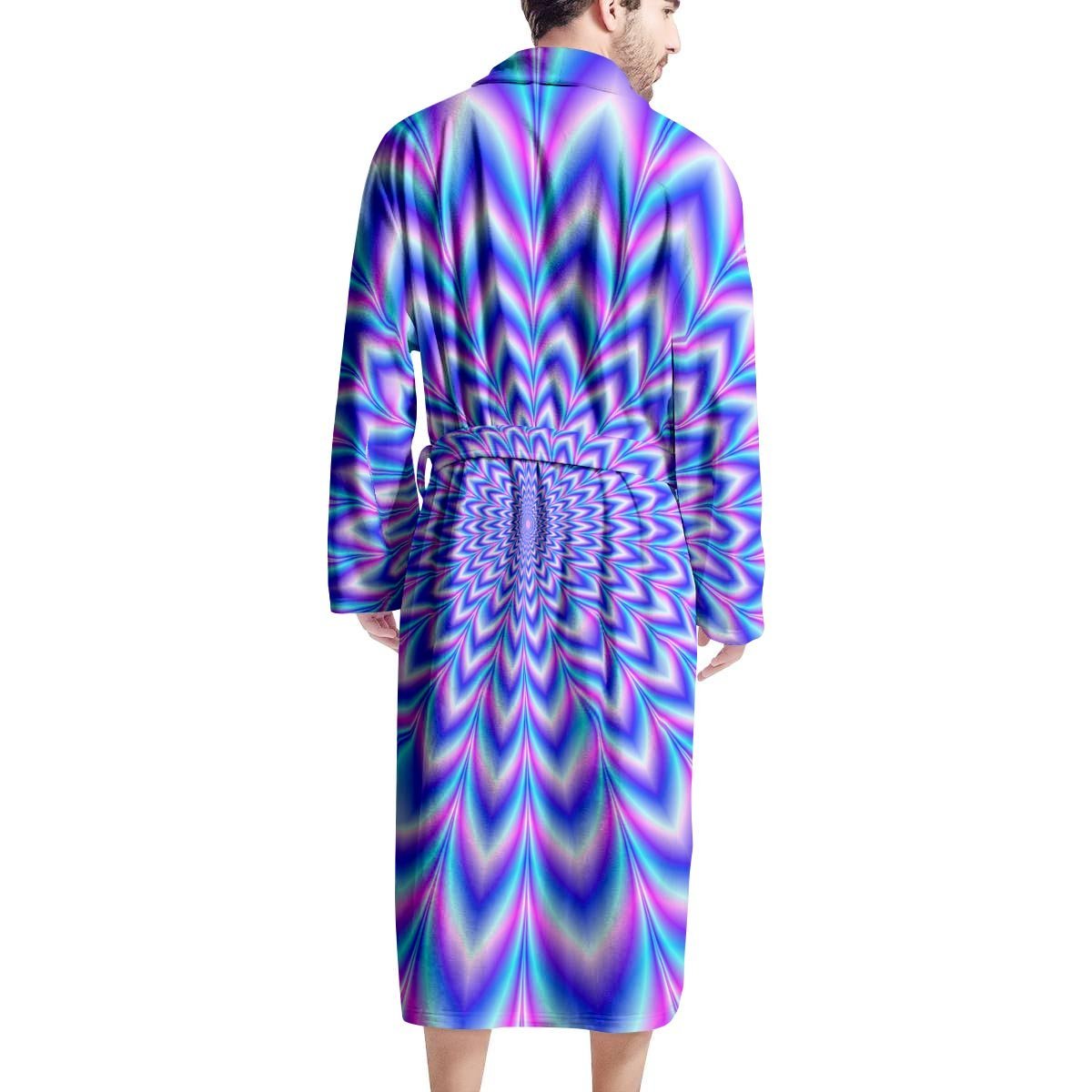 Blue Optical illusion Men's Robe-grizzshop