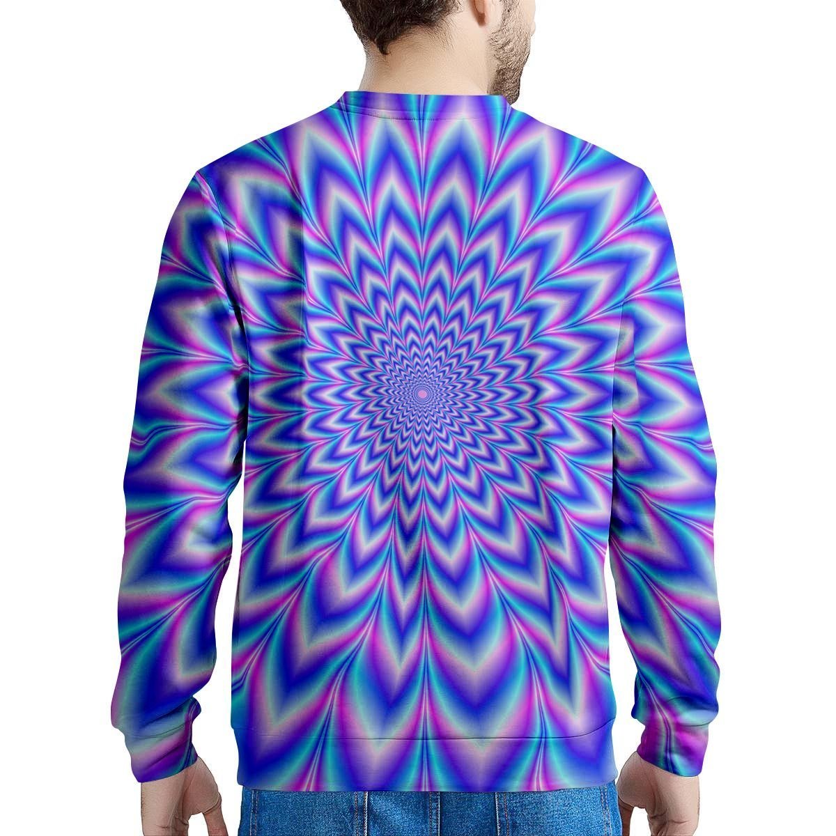 Blue Optical illusion Men's Sweatshirt-grizzshop