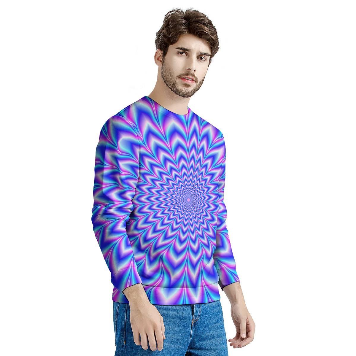 Blue Optical illusion Men's Sweatshirt-grizzshop